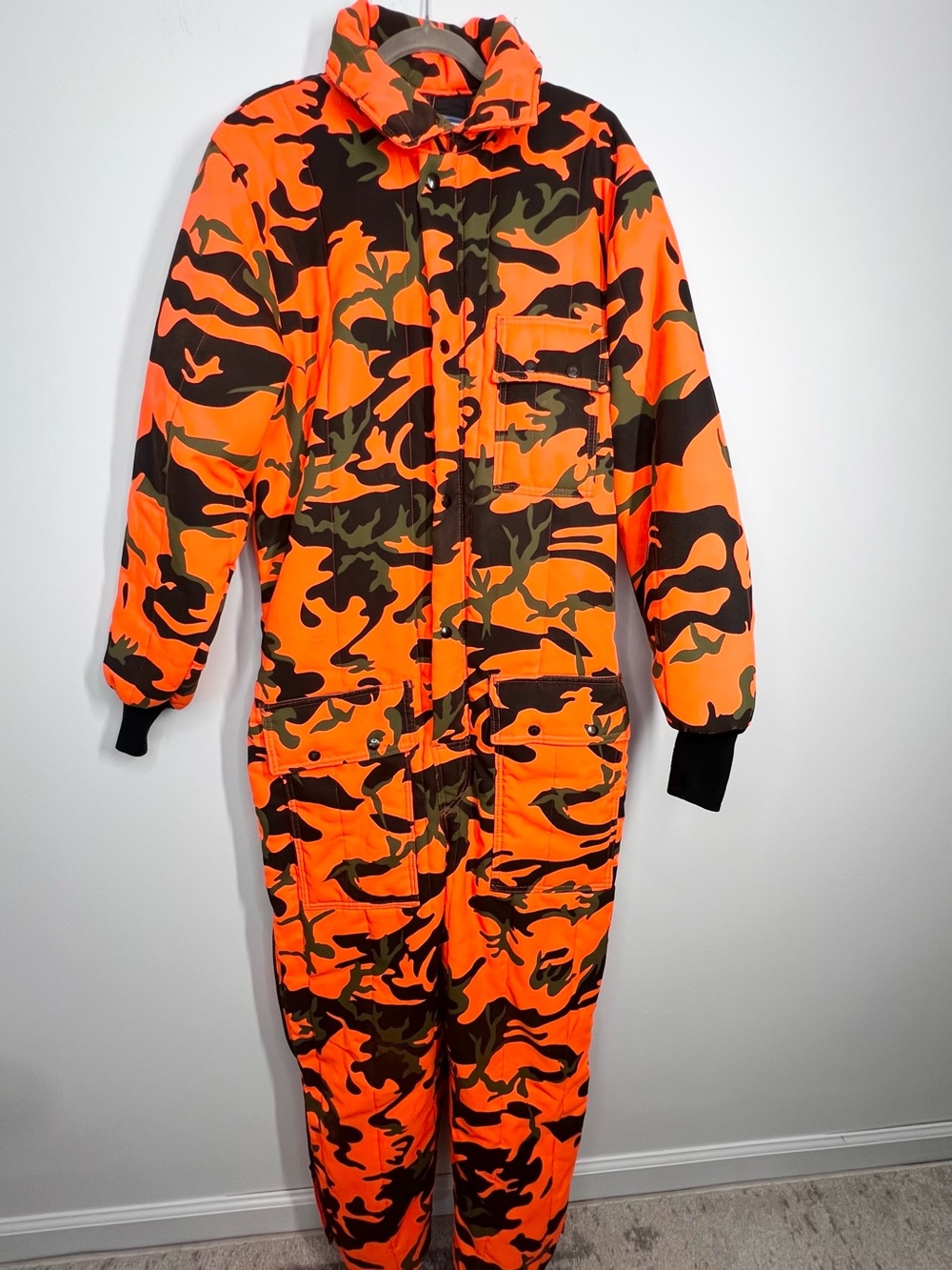 VTG Chiller Killer Saftbak Orange Camo Insulated Hunting Coveralls Workwear XL